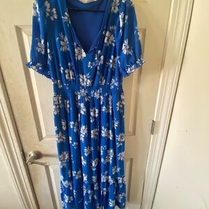 Floral Blue Dress